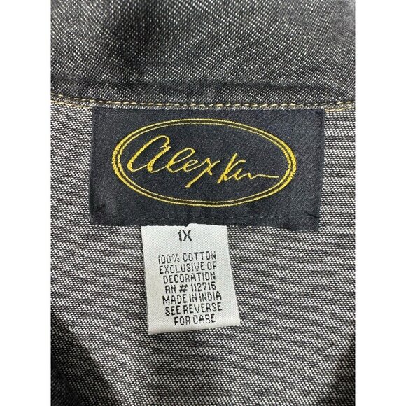 Vtg Alex Kim Jacket Womens 1X Black Floral Sequins Art To Wear Boho Read - Picture 4 of 16